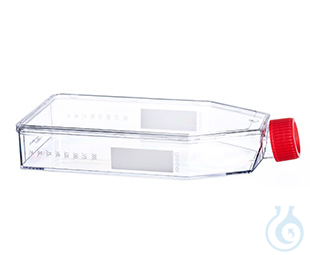 CELL CULTURE FLASK, 550 ML, 175 CM², PS,, CLEAR, RED FILTER SCREW CAP,, - Luminix Health
