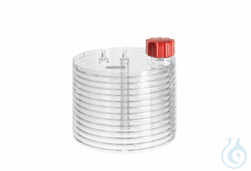 Image of CELLDISC, 12 LAYERS, 3.000 CM², PS, CLEAR,, TC, STANDARD SCREW CAP RED, - Luminix Health