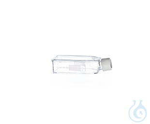 Image of SUSPENSION CULTURE FLASK, 50 ML, PS,, CELLSTAR®, WHITE FILTER SCREW CAP,, CLEAR,