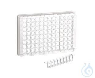 SINGLE-BREAK STRIP PLATE, 12XC8 WELL, PS,, C-BOTTOM, CLEAR, MICROLON®, HIGH - Luminix Health