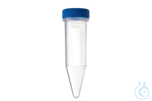 REACTION TUBE, 5 ML, PP, NATURAL, CONICAL,, BLUE SCREW CAP SEPARATE, GRADUATED, - Luminix Health