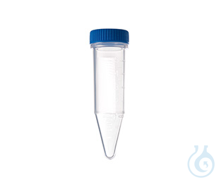 REACTION TUBE, 5 ML, PP, NATURAL, CONICAL,, BLUE SCREW CAP, GRADUATED, STERILE,, - Luminix Health
