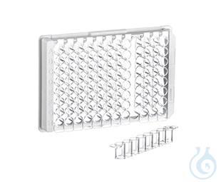 STRIP PLATE, 12xF8, PS, F-BOTTOM,, CLEAR, MICROLON®, MED. BINDING, 10 PCS./BAG - Luminix Health