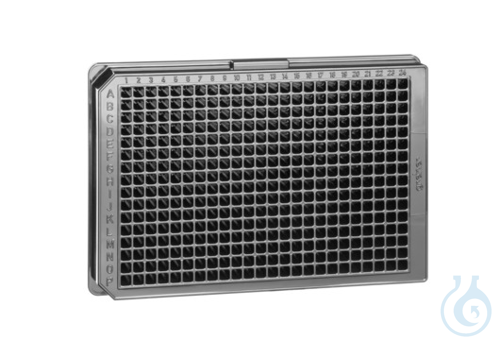 CELL CULTURE MICROPLATE, 384 WELL, PS,, F-BOTTOM, BLACK, LID, TC, STERILE, 8 - Luminix Health
