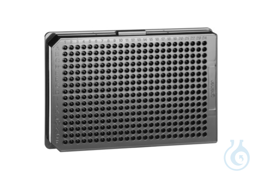 MICROPLATE, 384 WELL, PS, F-BOTTOM,, SMALL VOLUME, HIBASE, MED. BINDING, BLACK,, - Luminix Health
