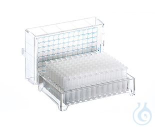 STORAGE BOX, PC, WITH 96 TUBES AND CAPS, ID-CARD, NON-STERILE, 1D/2D CODE, WITH - Luminix Health
