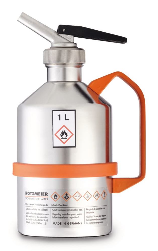 Safety lab can, stainless steel, fine dosing spout, 1 l, 1 unit(s) - Luminix Health