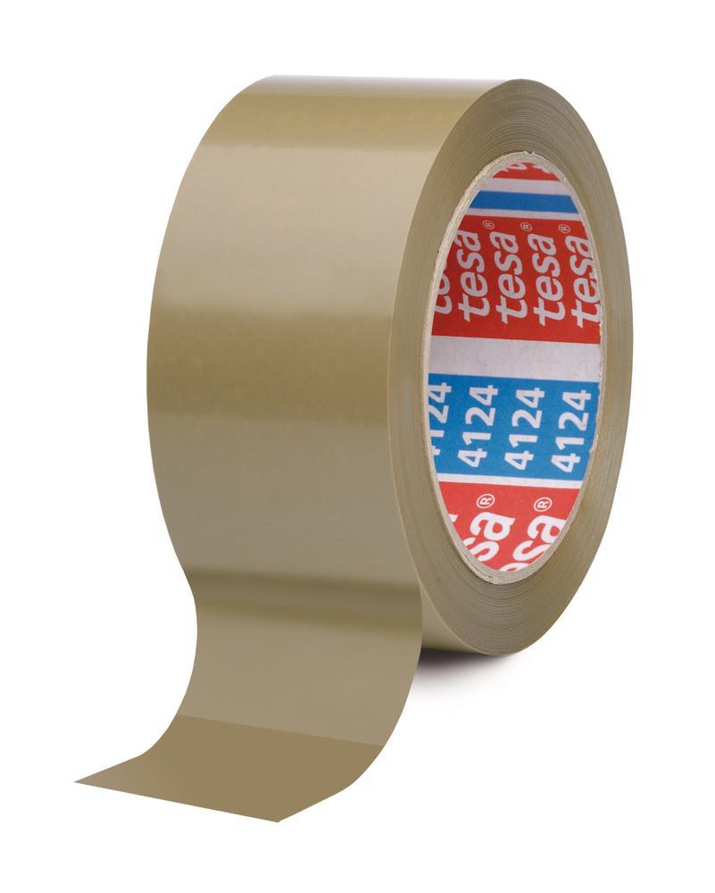 tesapack® PVC adhesive tape, parcel brown, width 50 mm, length 66 m, 3 roll(s) - Luminix Health