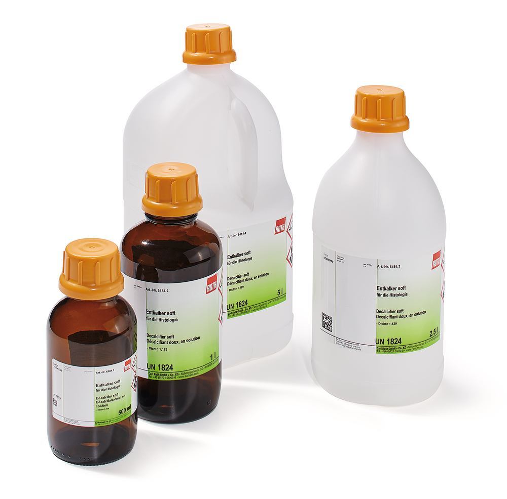 Decalcifier soft, SOLVAGREEN® for histology, 500 ml, glass - Luminix Health