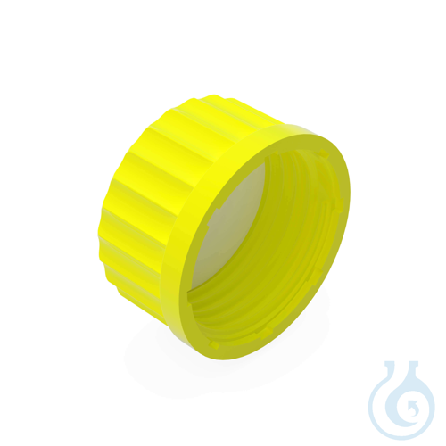 b.safe Screw Caps, GL 45 without bore, yellow, with PTFE-silicone gasket, max. - Luminix Health