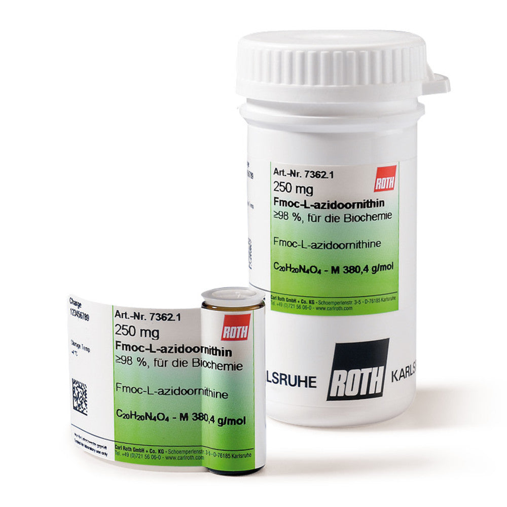Fmoc-L-azidoornithine, PEPTIPURE®, min. 98 %, for biochemistry, 250 mg, glass - Luminix Health