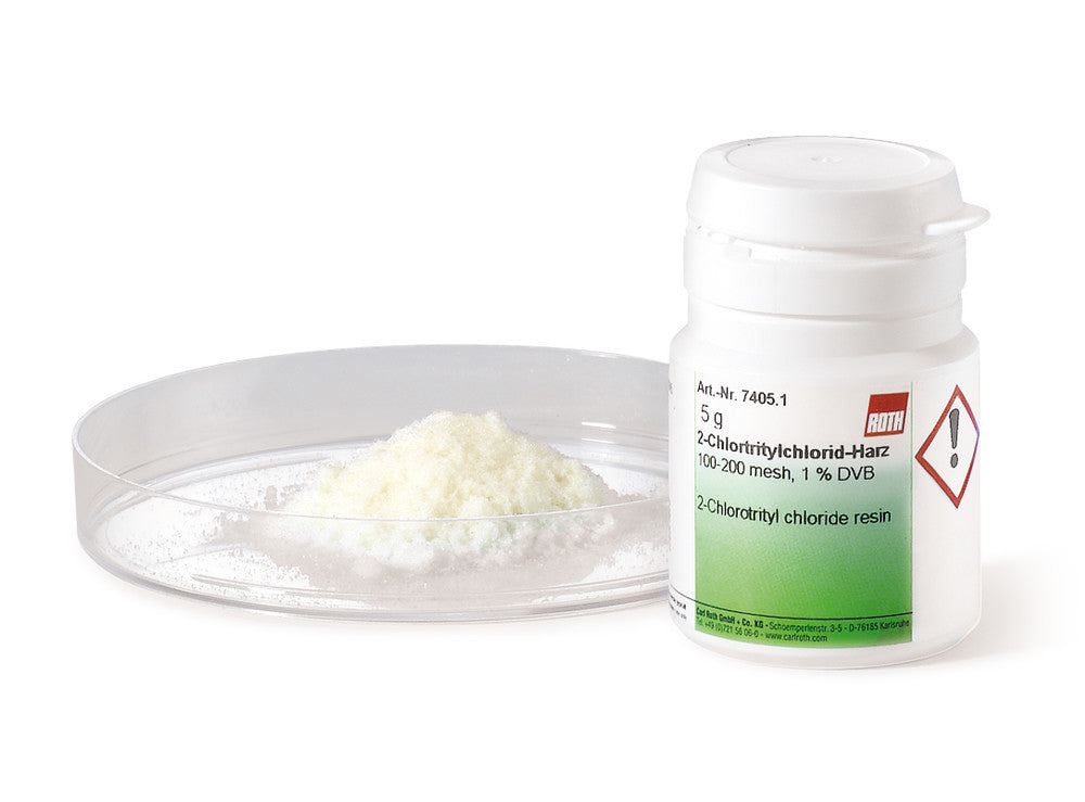 2-Chlorotrityl chloride resin, PEPTIPURE®, 100-200 mesh, 1% DVB, 5 g, plastic - Luminix Health