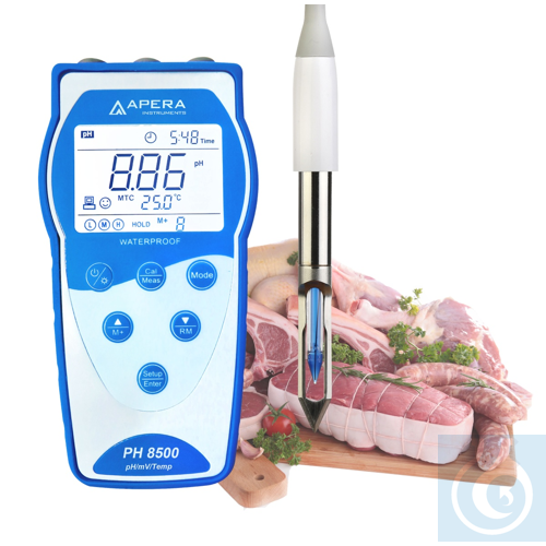 PH8500-MT Portable pH Meter for meat and fish, with GLP data management