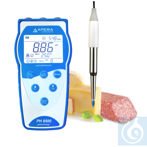 PH8500-SS Portable pH Meter Kit for Food Samples, with Data Management - Luminix Health
