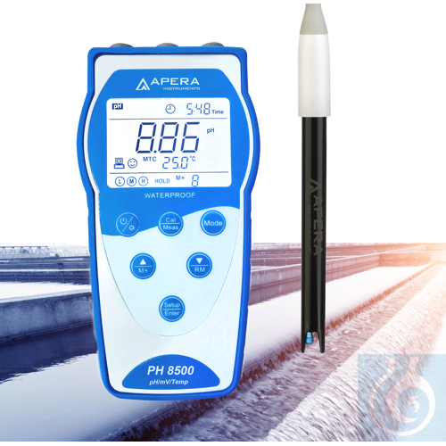 Image of PH8500-WW Portable pH Meter for Wastewater Treatment, with Data Management - Luminix Health