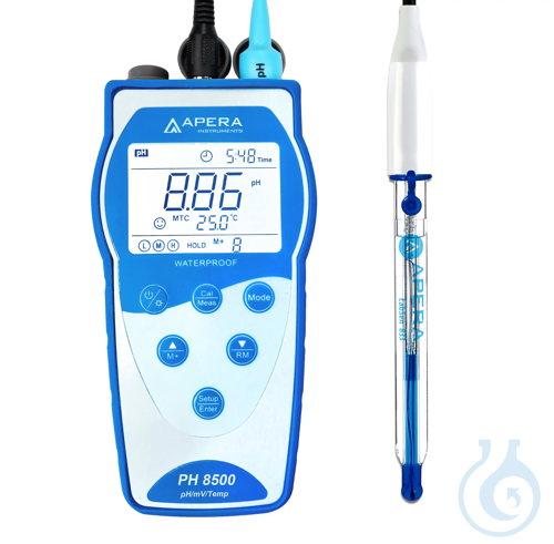 PH8500-HF Portable pH Meter for Solutions containing Strong or Hydrofluoric Acid - Luminix Health