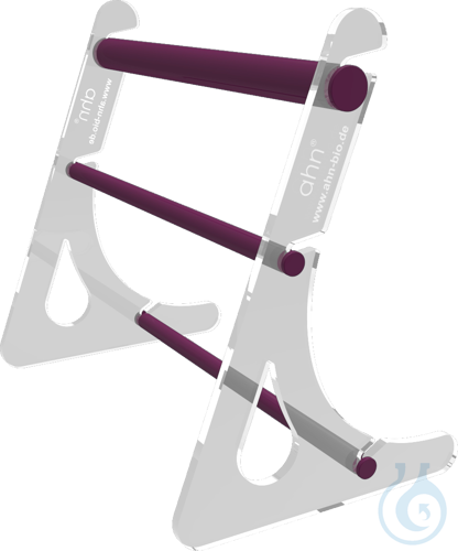 AHN Pipette Stand 6 places, variable place, clear/magenta, acrylic/aluminium, 1 - Luminix Health