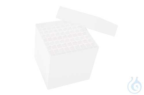 Cardboard box B9, white, 130 mm, w/ 9x9 divider, Case / 36 pcs. - Luminix Health