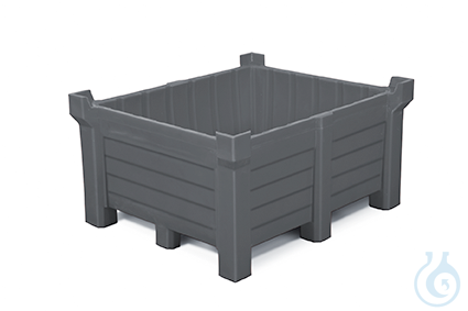 Image of Stacking containers PE grey V=400 L, 1200x1000x600 - Luminix Health
