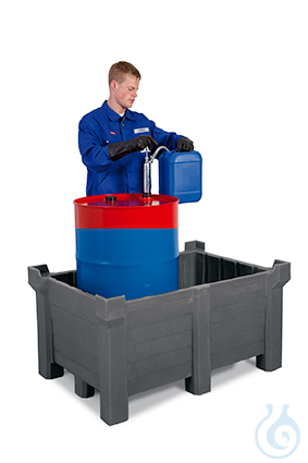Image of Stacking containers PE grey V=90 L, 800x500x500 - Luminix Health