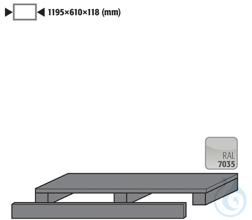 transport base H=118 mm st. p-coated for S90/S60 B1200 1195x610x118 - Luminix Health