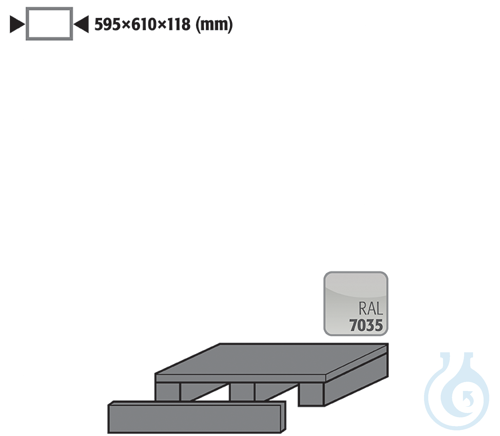 transport base H=100 mm st. p-coated for S90/S60 B600 595x610x118 - Luminix Health