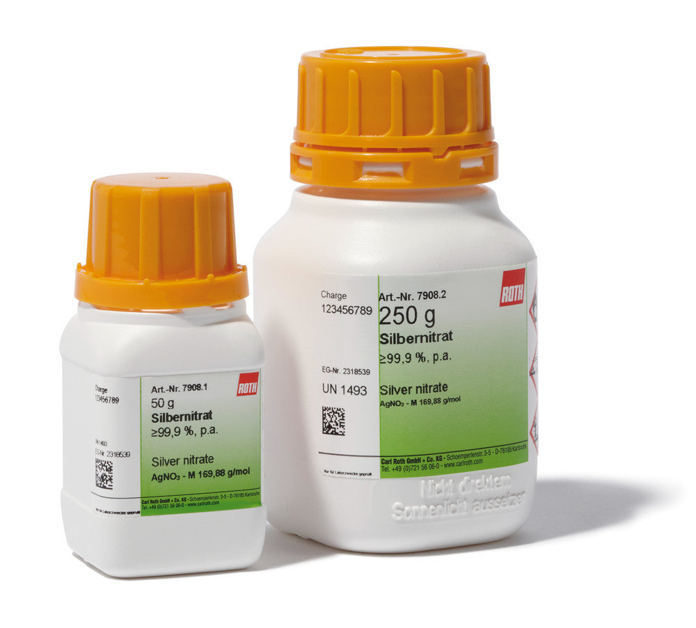 Silver nitrate, min. 99,9 %, p.a., 50 g, plastic - Luminix Health
