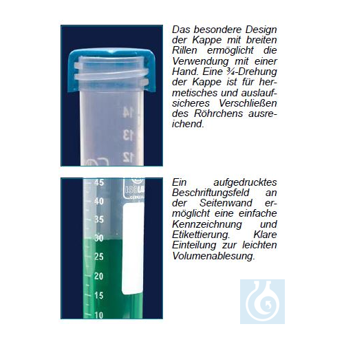 centrifuge tubes - clear - screw cap - P.P - 50 ml - gamma sterile - DNA&RNA