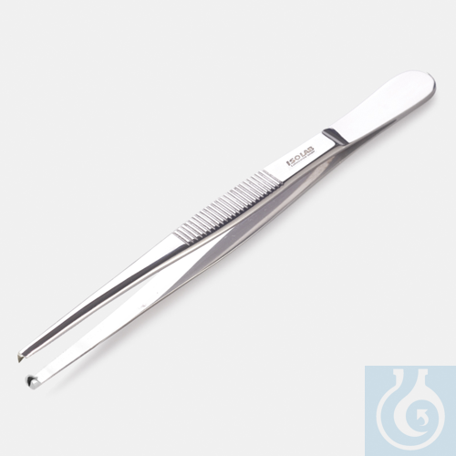forceps - general use - blunt/straight - 160 mm - with tooth