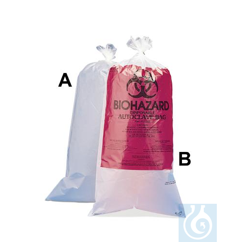 Image of SP Bel-Art Clear Biohazard Disposal Bags without - Luminix Health
