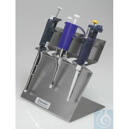 SP Bel-Art Pipettor Stand; 5 Places, 9 x 5¾ x 7¾in., Stainless Steel - Luminix Health