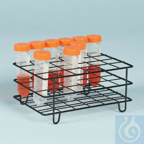 SP Bel-Art Poxygrid Centrifuge Tube Rack; For50ml Tubes, 24 Places, Black - Luminix Health