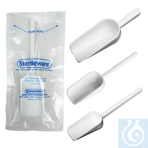 Image of SP Bel-Art Sterileware Sterile Sampling Scoop;250ml (8oz), White, Plastic, - Luminix Health