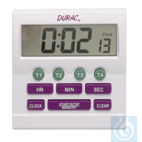 Image of SP Bel-Art, H-B DURAC 4-Channel Electronic Timerand Clock with Certificate of - Luminix Health