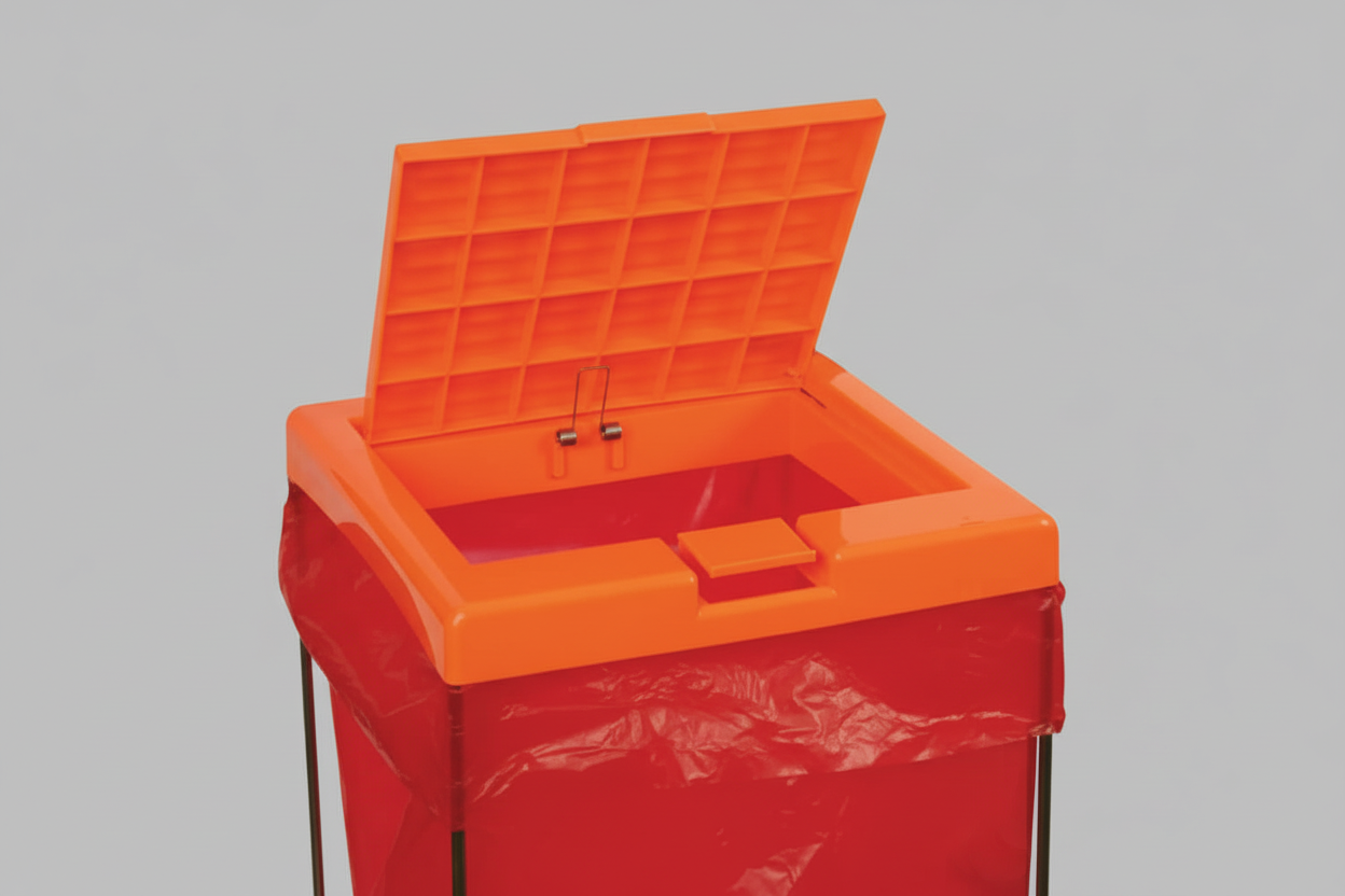 SP Bel-Art Clavies Orange Biohazard Bag Holder - Luminix Health
