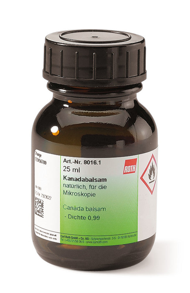 Canada balsam, natural, for microscopy, 25 ml, glass - Luminix Health