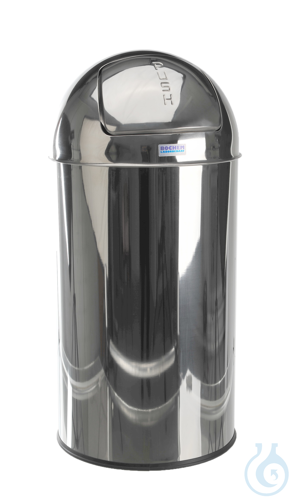 PUSH Safety litter box, DxH=290x650 mm, 18/10 steel - Luminix Health