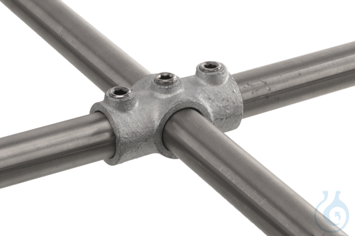 Image of Two socket cross f. 3 tubes, malleable, cast iron, d=26,9mm - Luminix Health