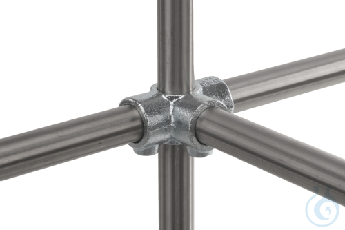 Image of Three socket cross f. 4 tubes, malleable, cast iron, d=26,9mm - Luminix Health