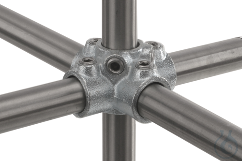 Image of Four socket cross f. 5 tubes, malleable, cast iron, d=26,9mm - Luminix Health