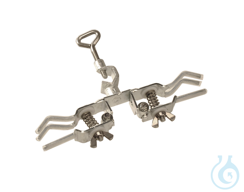 Burette clamp steel, zincked, two, sides, Span width 0-20mm - Luminix Health