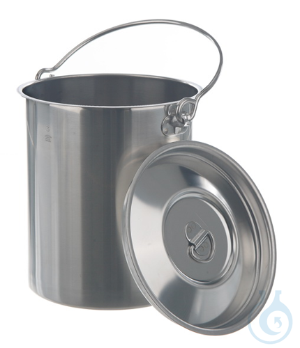 Container with lid/ handle, 18/10, steel, 10 l
