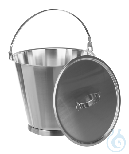 Image of Bucket 18/10, graduated, w. bottom ring, a. handle, 10 l - Luminix Health