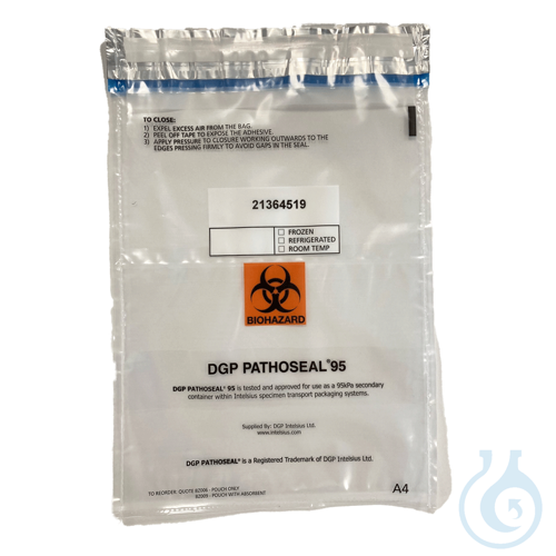 PathoSeal™ A4-with Absorbent UN3373 Sample Bag - Category B, 95kPa - Luminix Health