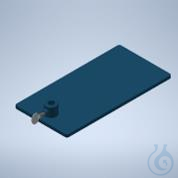 Image of Rectangular Stand Base with Heart Shaped Socket - 300 x 150 mm - powder coated - Luminix Health