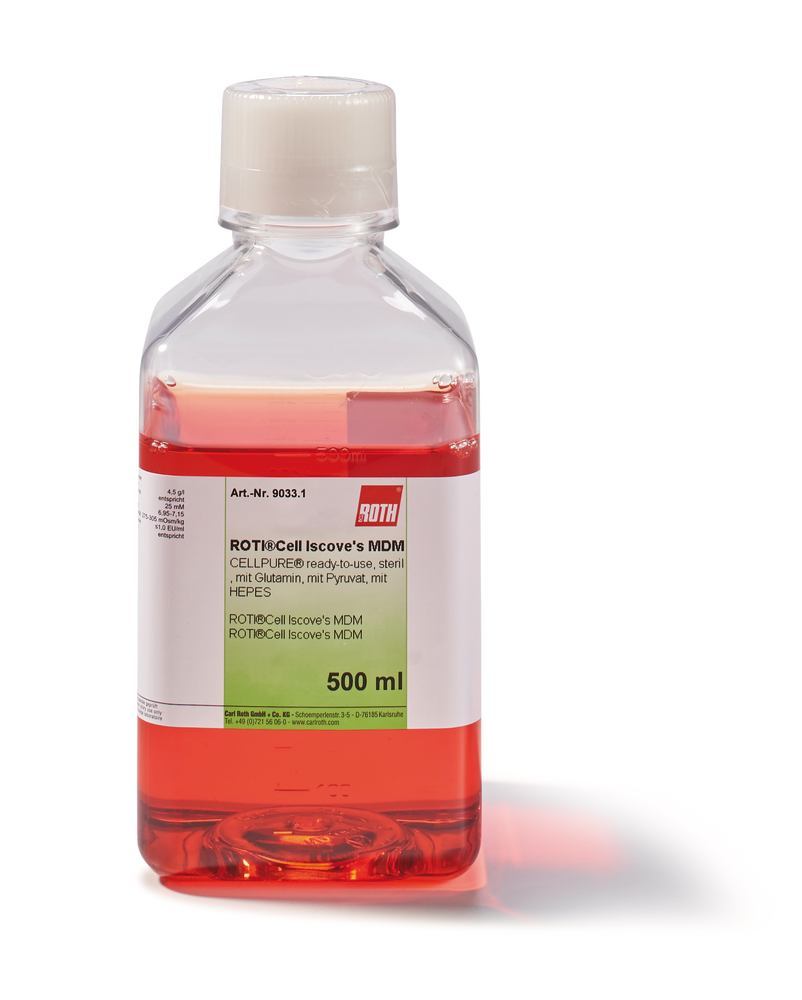 ROTI®CELL Iscove´s MDM, sterile, with glutamine, pyruvate and, 500 ml, plastic - Luminix Health