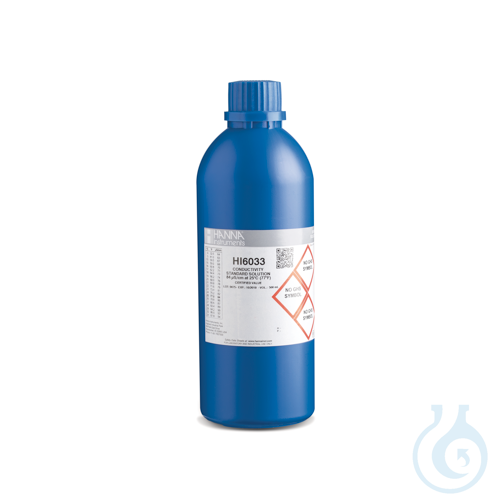 Image of 84 µS/cm EC value @25°C, 500 mL bottle with certificate of analysis