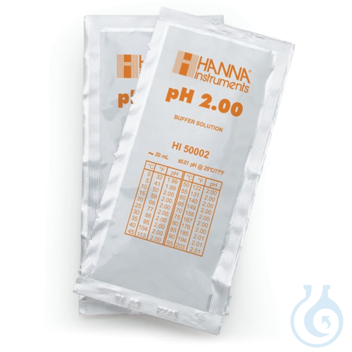 Image of pH 2.00 Technical Calibration Buffer Sachets (25 x 20mL) - Luminix Health