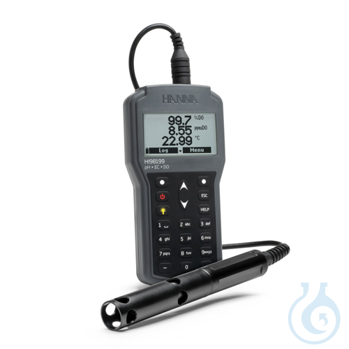 Image of Digital pH,EC,DO portable meter with HI829113 pH electrode