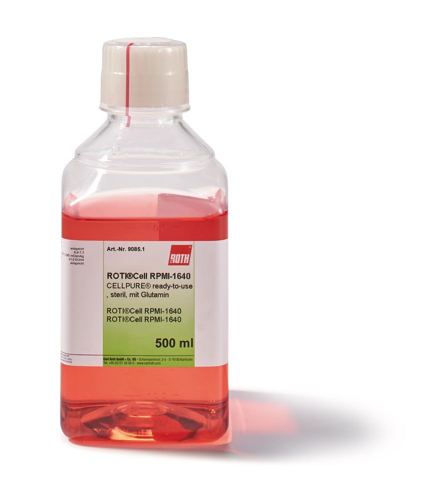 ROTI®CELL RPMI-1640, steril, mit Glutamin, 500 ml, plastic - Luminix Health